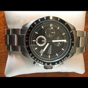 Fossil men’s watch. Large face. Black face